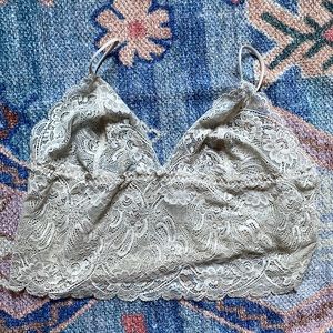 DKNY cream lace bralette with adjustable straps!